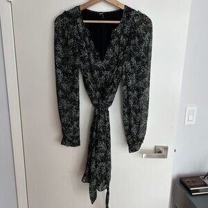 Paige Long Sleeve Mini Dress w/Self Tie Belt